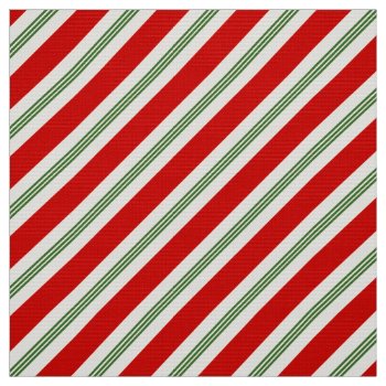 Vintage Candy Cane Pattern Fabric by christmas1900 at Zazzle