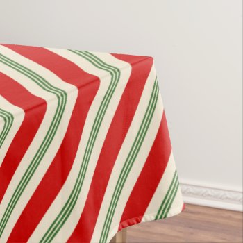 Vintage Candy Cane Stripes Tablecloth by christmas1900 at Zazzle