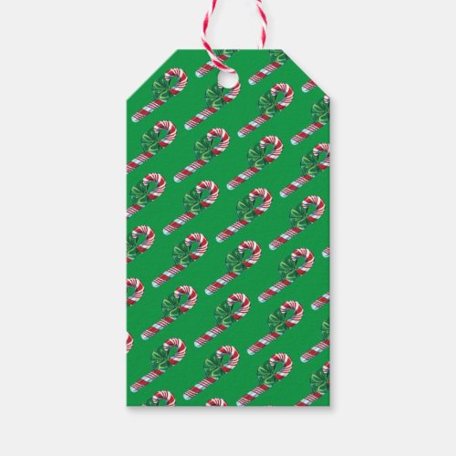 Vintage Candy Cane Wine Gift Tag