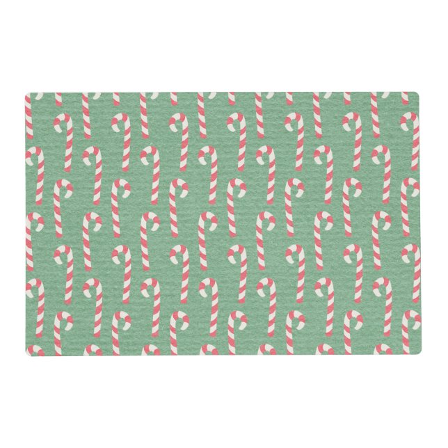Vintage Candy Canes Pattern Placemat (Front)