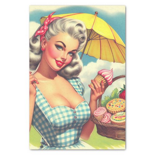 Vintage Candy Cute Pin_up Tissue Paper