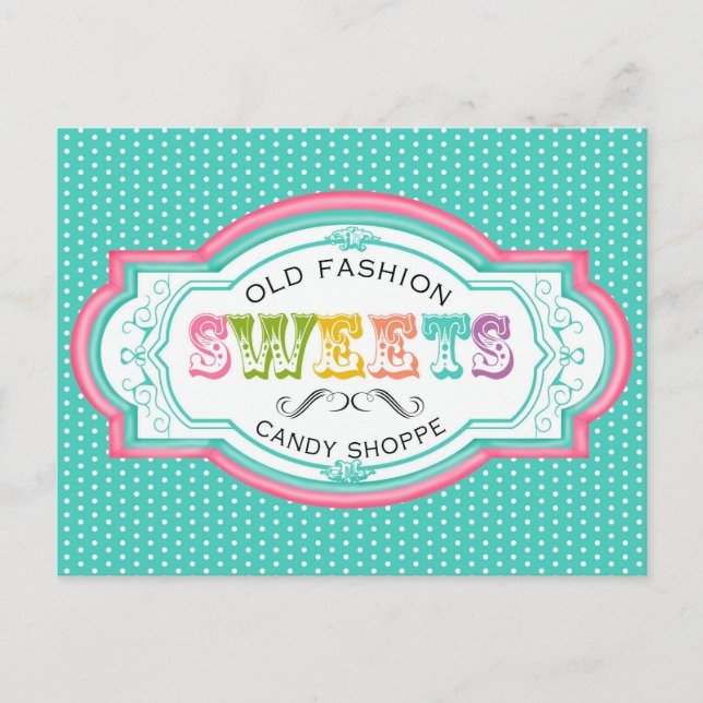 Vintage Candy Parlor Postcard (Front)