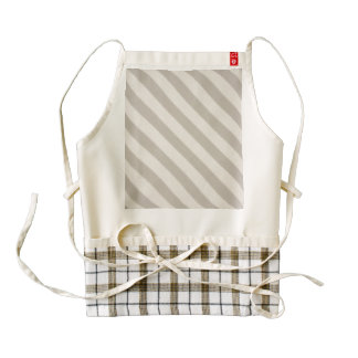 Vintage Candy Stripe Beige Taupe Zazzle HEART Apron