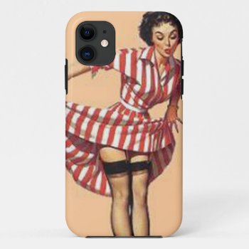 Vintage Candy Striper Pin Up Girl Mousepad Iphone 11 Case by VintageBeauty at Zazzle