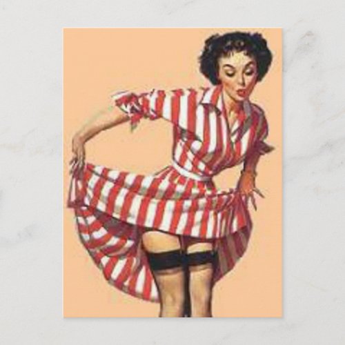 Vintage Candy Striper Pin Up Girl MousePad Postcard