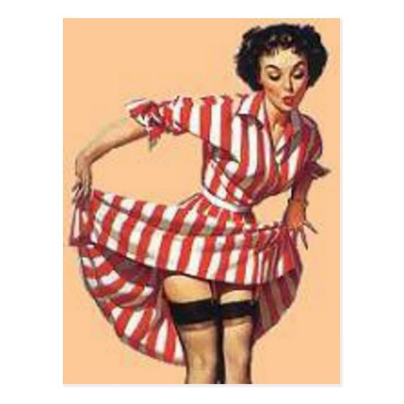 Vintage Candy Striper Pin Up Girl Mousepad Postcard Vintage Candy Striper Pin Up Girl Mousepad Postcard