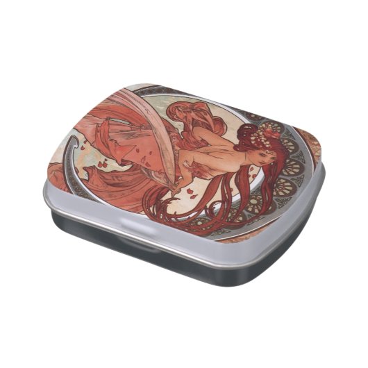Vintage Candy Tin ft Alphonse Mucha's Dance (Side)