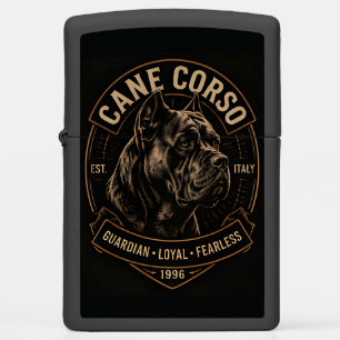 Vintage Cane Corso Guardian Badge Dog Zippo Lighter
