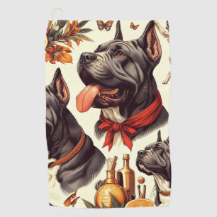Vintage Cane Corso Illustration Golf Towel