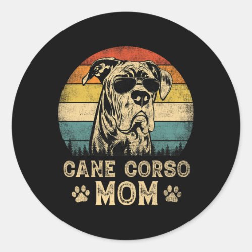 Vintage Cane Corso Mom Dog Lovers Mothers Day  Classic Round Sticker