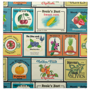 Vintage canned goods-Fruit labels Cloth Napkin