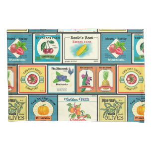 Vintage canned goods-Fruit labels Pillow Case