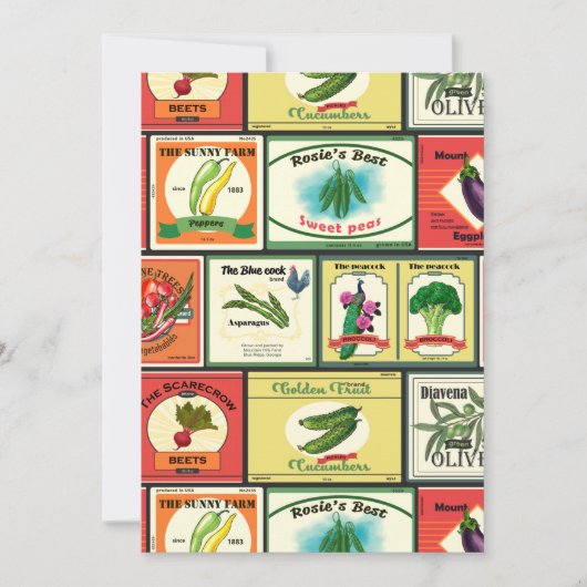 Vintage canned goods-Vegetables labels (Front)