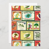 Vintage canned goods-Vegetables labels (Front/Back)