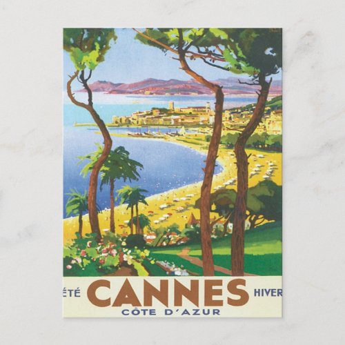Vintage Cannes Cote Dazur Postcard
