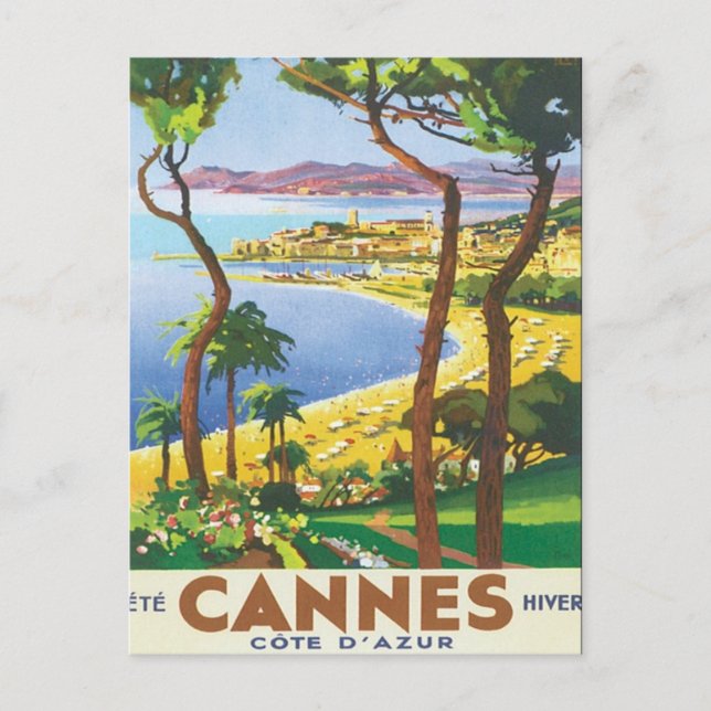 Vintage Cannes Cote D'azur Postcard (Front)