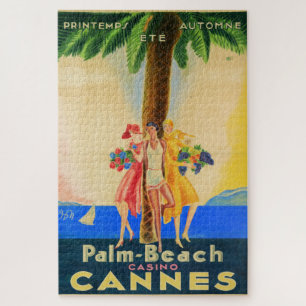 Vintage Cannes French Travel Jigsaw Puzzle
