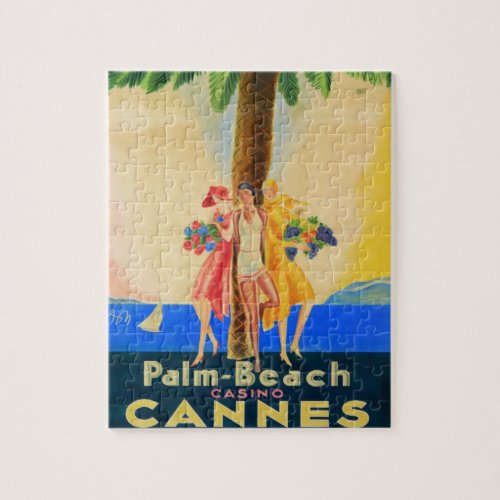 Vintage Cannes French Travel Jigsaw Puzzle