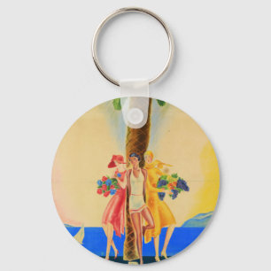 Vintage Cannes French Travel Keychain