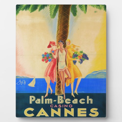 Vintage Cannes French Travel Plaque