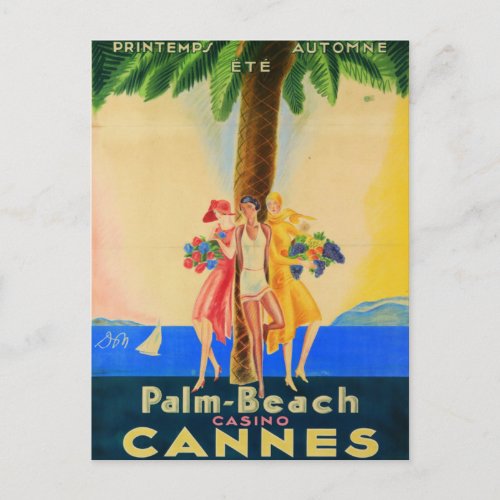 Vintage Cannes French Travel Postcard