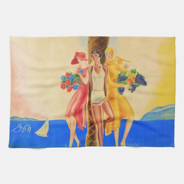 Vintage Cannes French Travel Towel (Horizontal)