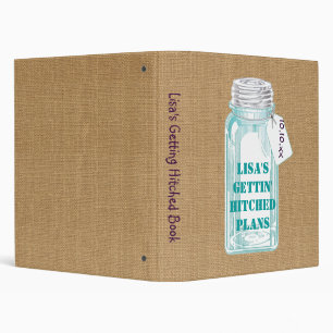 Vintage Canning Jar With Burlap 3 Ring Binder
