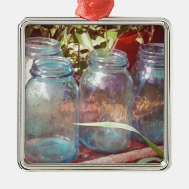 Vintage Canning Jars Metal Ornament (Front)