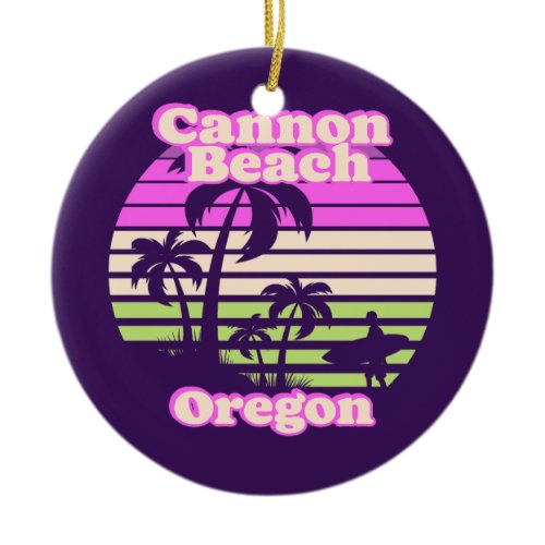 Vintage Cannon Beach Oregon Ceramic Ornament