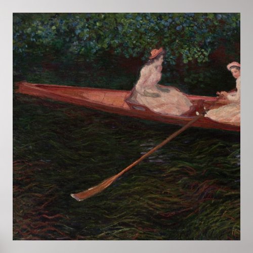 Vintage Canoe on the Epte Claude Monet Poster