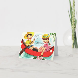 Vintage Canoe Valentine Card