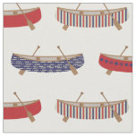 Vintage Canoes Lake House Americana Print Fabric