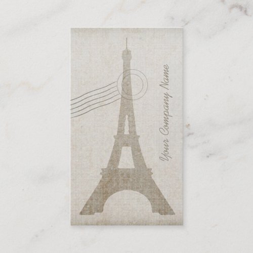 Vintage Canvas Eiffel Tower Travel _ Business Card