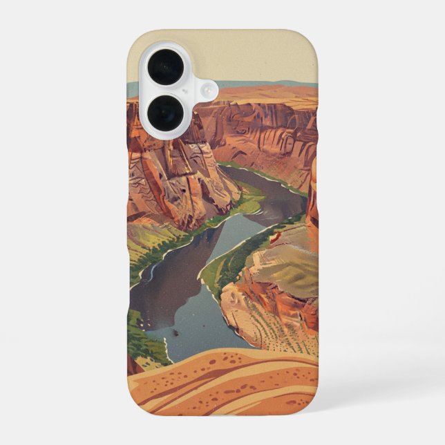 Vintage Canyon Meander iPhone Case (Back)