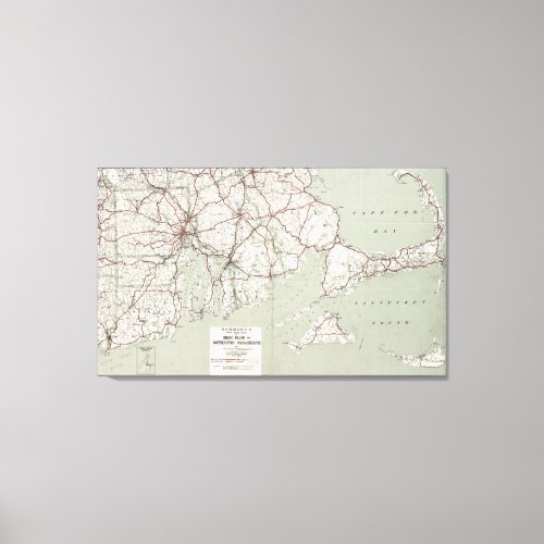 Vintage Cape Cod and Rhode Island Map 1917 Canvas Print