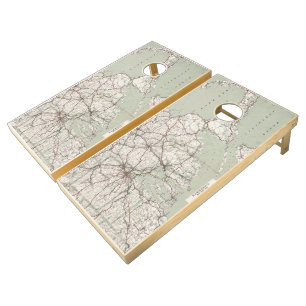 Vintage Cape Cod and Rhode Island Map (1917) Cornhole Set