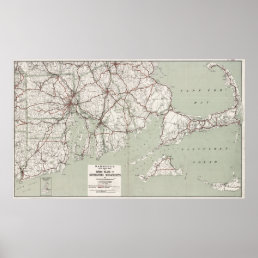 Vintage Cape Cod and Rhode Island Map (1917) Poster