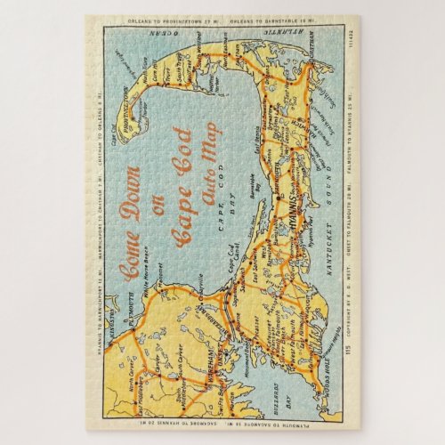 Vintage Cape Cod Auto Map Puzzle