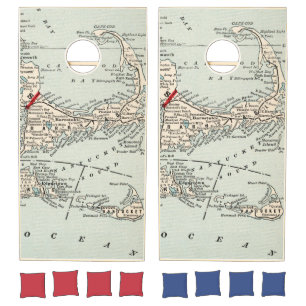 Vintage Cape Cod Map (1893) Cornhole Set