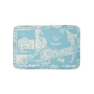 Vintage Cape Cod Map Bathroom Mat