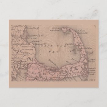 Vintage Cape Cod Map Postcard by Aviateros at Zazzle