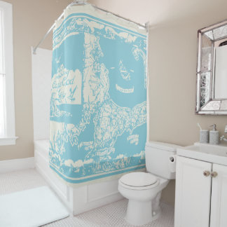 Vintage Cape Cod Map Shower Curtain