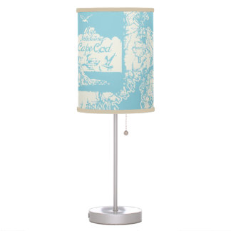 Vintage Cape Cod Map Table Lamp