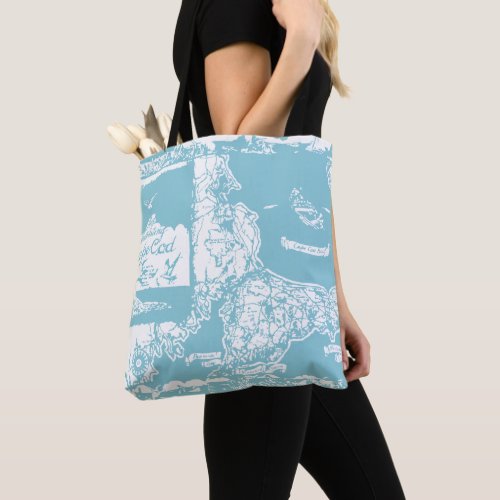 Vintage Cape Cod Map Tote Bag