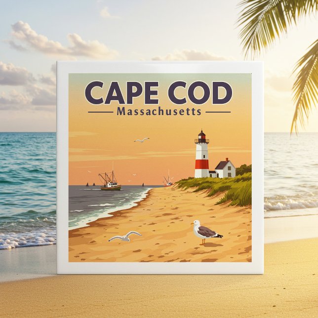 Vintage Cape Cod Massachusetts Ceramic Tile (Creator Uploaded)