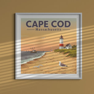 Vintage Cape Cod Massachusetts Poster