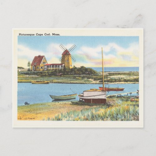 Vintage Cape Cod Massachusetts Scene Postcard