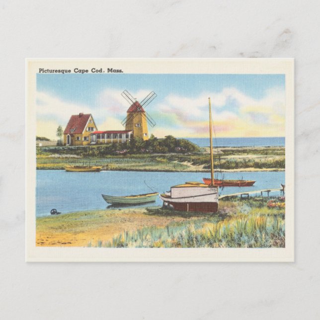 Vintage Cape Cod Massachusetts Scene Postcard (Front)
