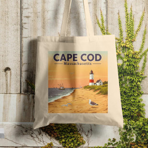 Vintage Cape Cod Massachusetts Tote Bag
