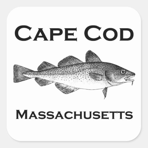 Vintage Cape Cod Square Sticker